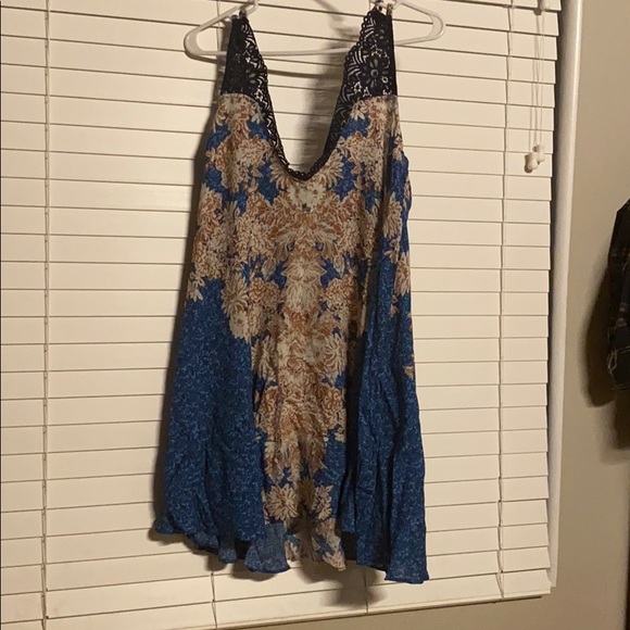 FREE PEOPLE BOHO FLOWY SLIP SUN TANK DRESS A3C - Picture 1 of 4